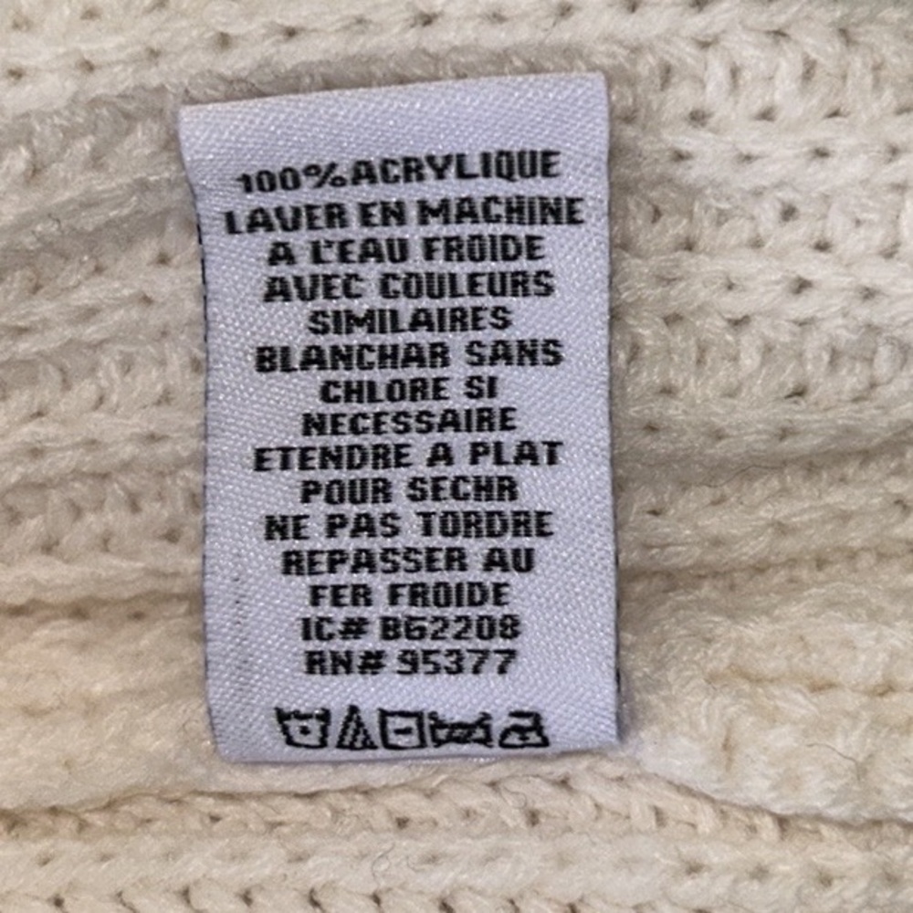 Sanctuary Felling Sporty Ivory & Black Mock Neck Oversized Ribbed Sweater - L - Picture 12 of 13